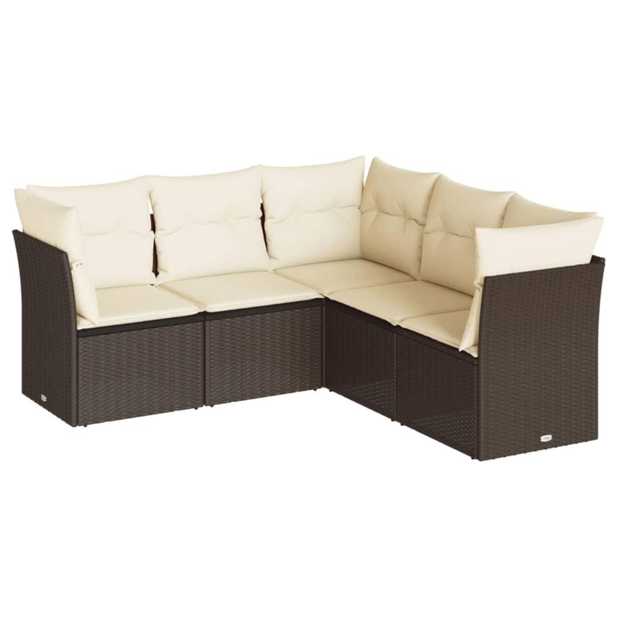 Voir la diapositive 2 : VIDAXL Salon de jardin avec coussins 5 pcs marron resine tressee