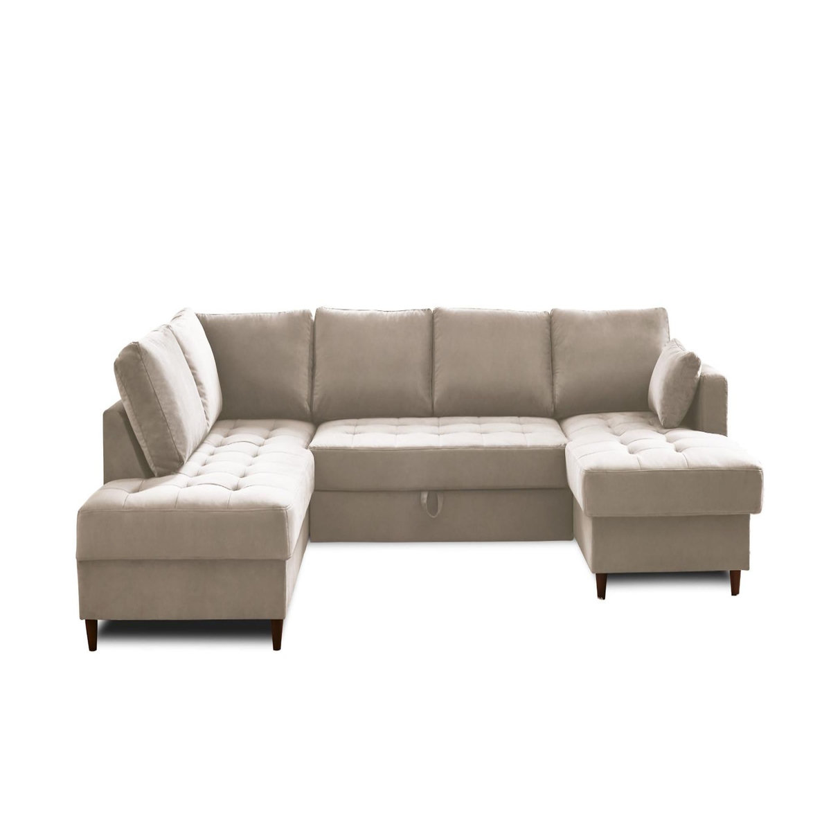 LISA DESIGN Anna - canapé panoramique d'angle gauche - 7 places - convertible avec coffre - en velours