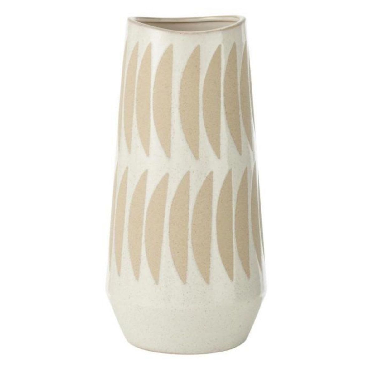 Paris Prix Vase Déco en Grès  Kai  40cm Beige & Blanc