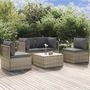 Voir la diapositive 1 : VIDAXL Salon de jardin 5 pcs avec coussins Gris Resine tressee