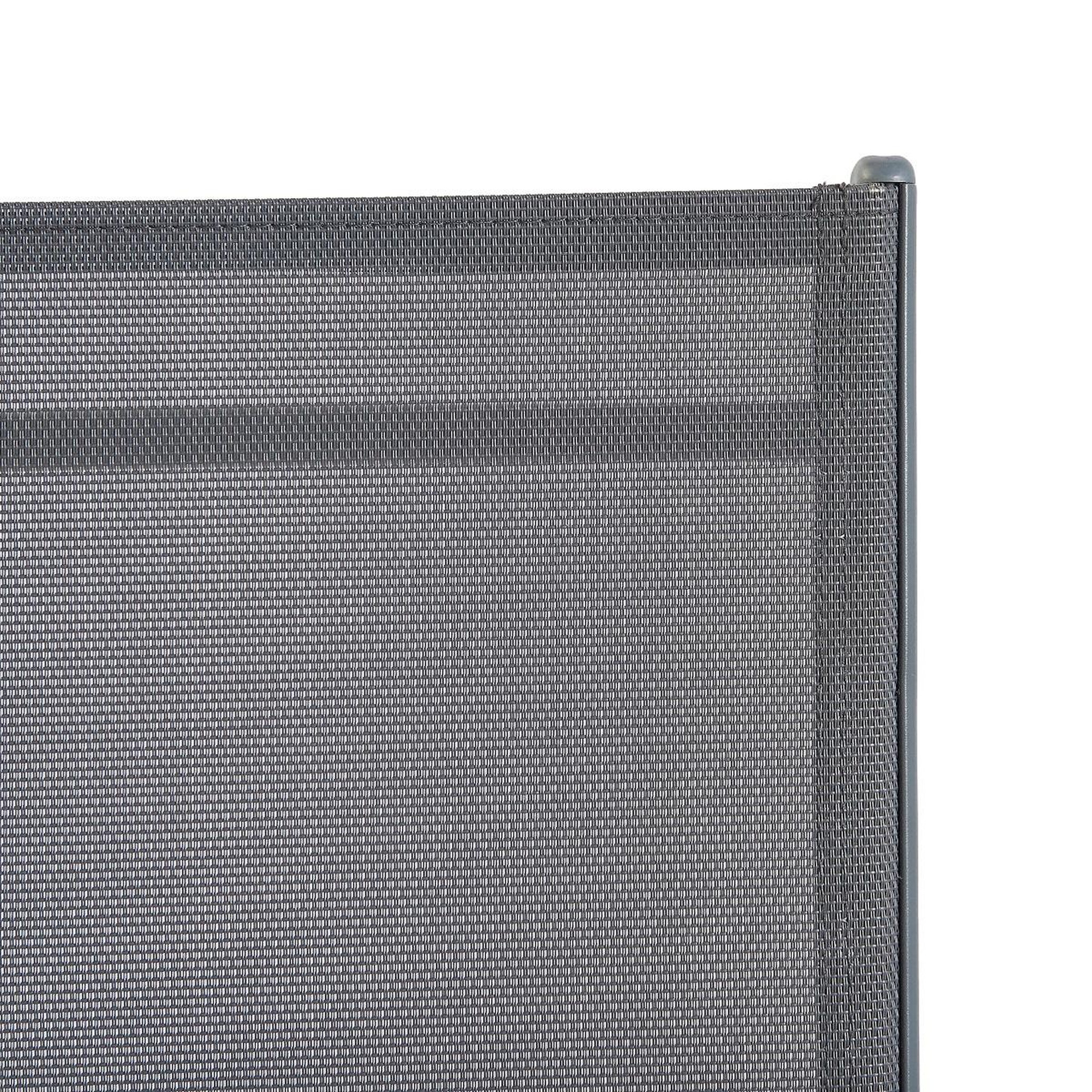 Voir la diapositive 5 : GARDEN STAR Bain de soleil multi-positions - Textilène et acier -  gris 
