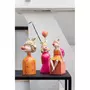 Paris Prix Statuette Déco  Fille Colorée  20cm Orange & Rose