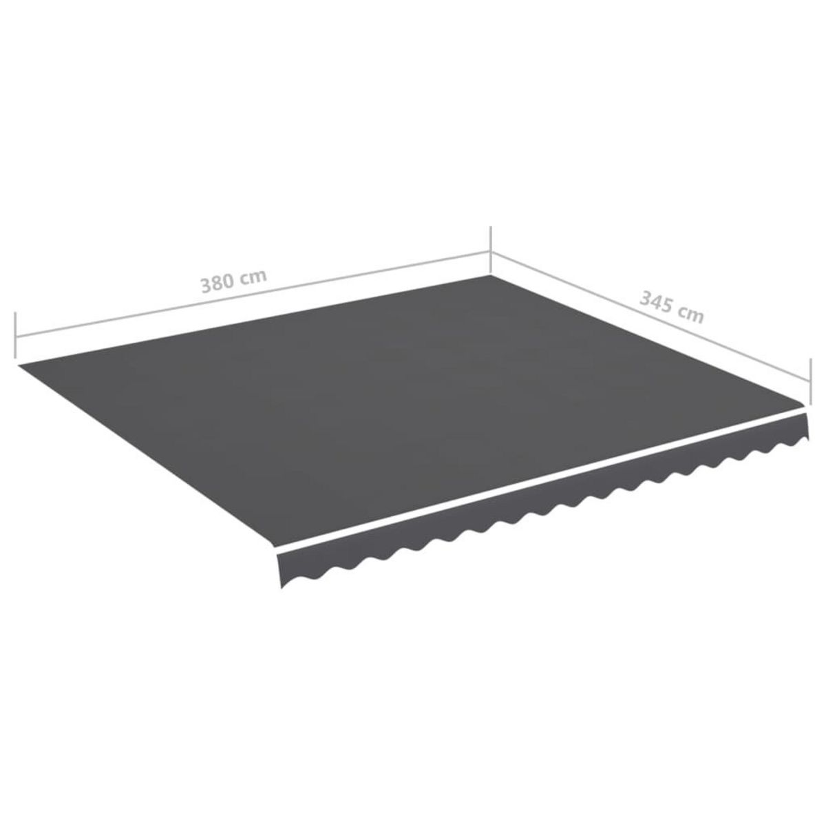 VIDAXL Tissu de remplacement pour auvent Anthracite 4x3,5 m