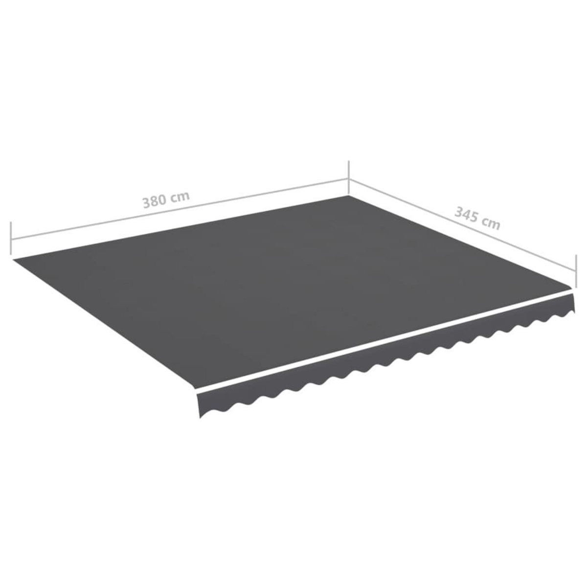 VIDAXL Tissu de remplacement pour auvent Anthracite 4x3,5 m