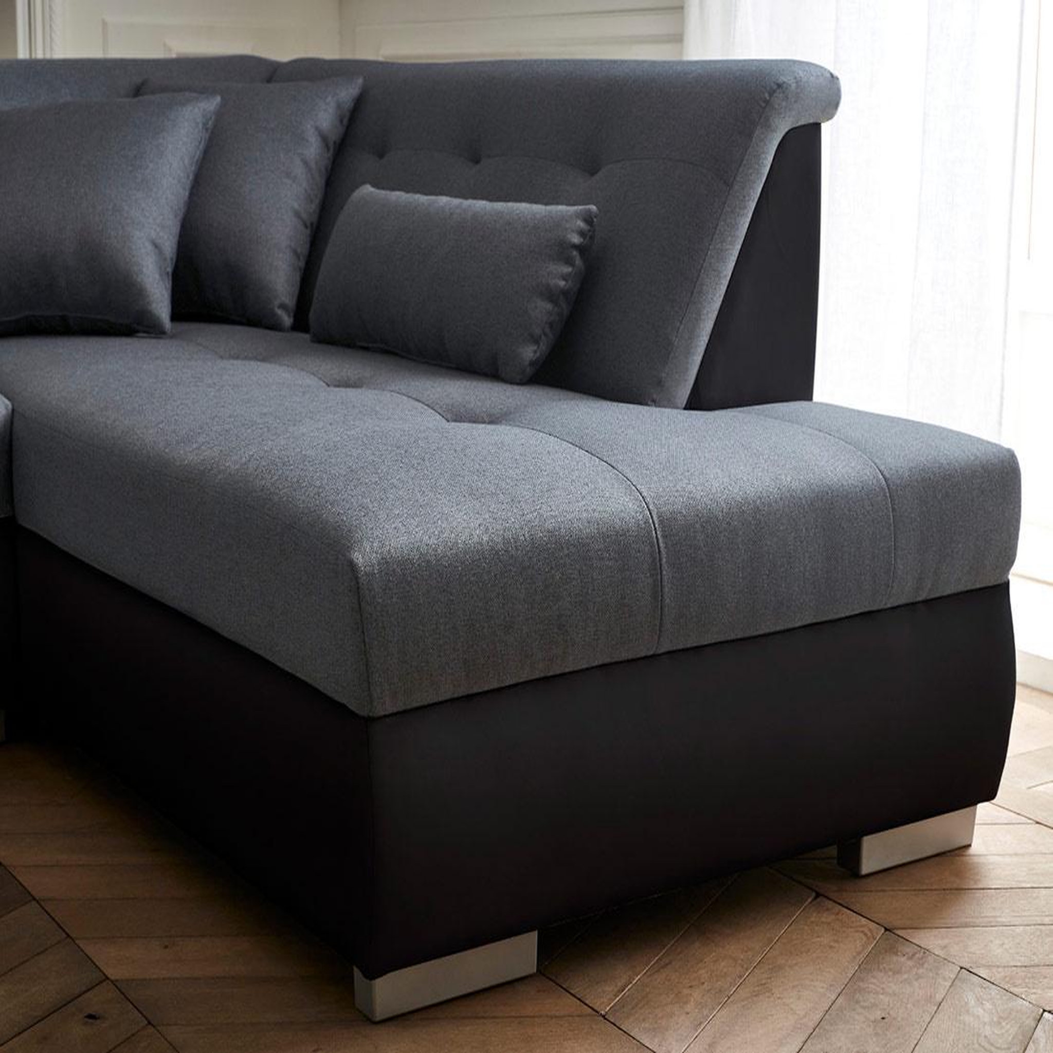 Voir la diapositive 4 : LISA DESIGN Vermont - canapé panoramique d'angle droit - 7 places - xxl