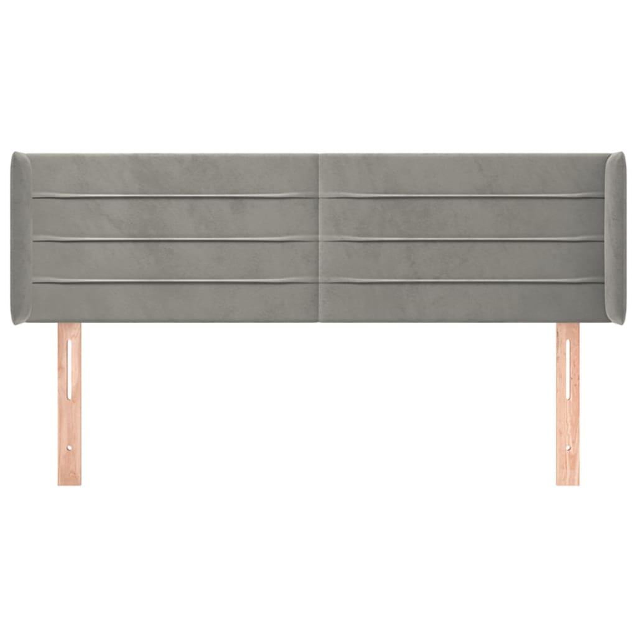 Voir la diapositive 3 : VIDAXL Tete de lit avec oreilles Gris clair 147x16x78/88 cm Velours