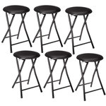 FIVE Lot de 6 Tabourets pliants en PVC. Coloris disponibles : Noir
