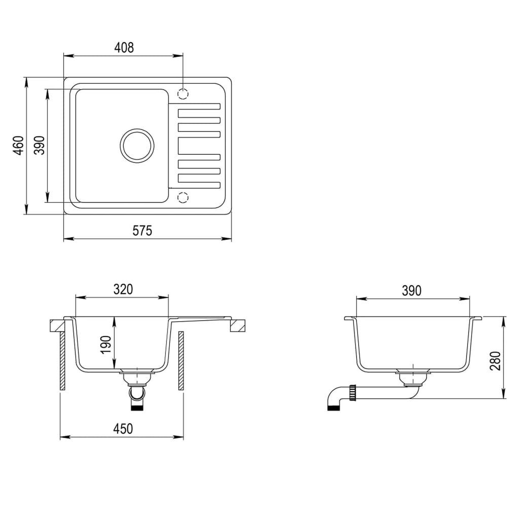 Voir la diapositive 6 : VIDAXL Evier de cuisine Granit Seul lavabo Beige