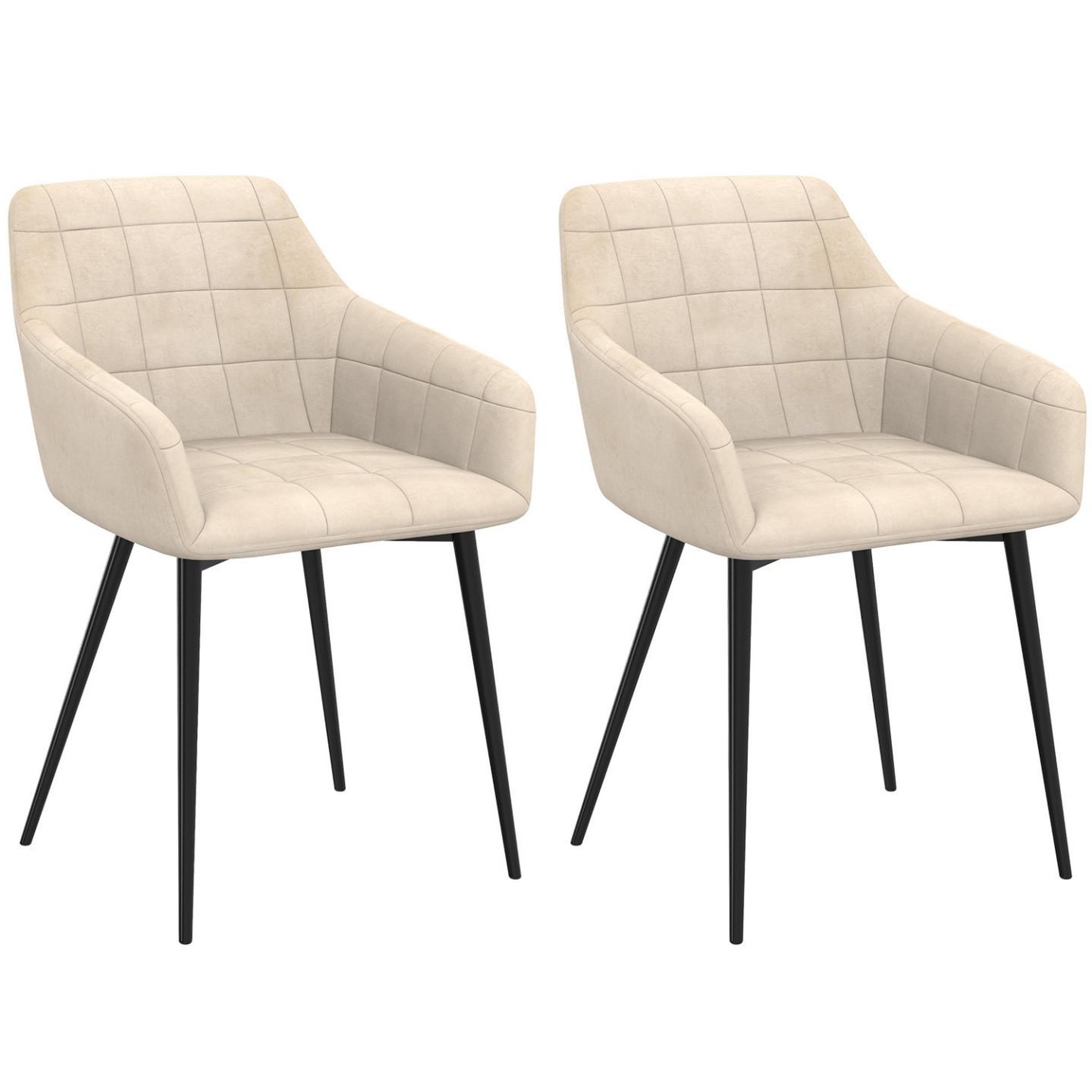 ID MARKET Lot de 2 chaises de salle à manger, fauteuils de table mady en velours beige