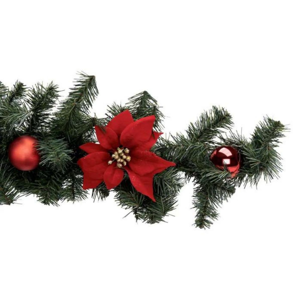 ATMOSPHERA Guirlande de Noël  Poinsettia  200cm Vert & Rouge