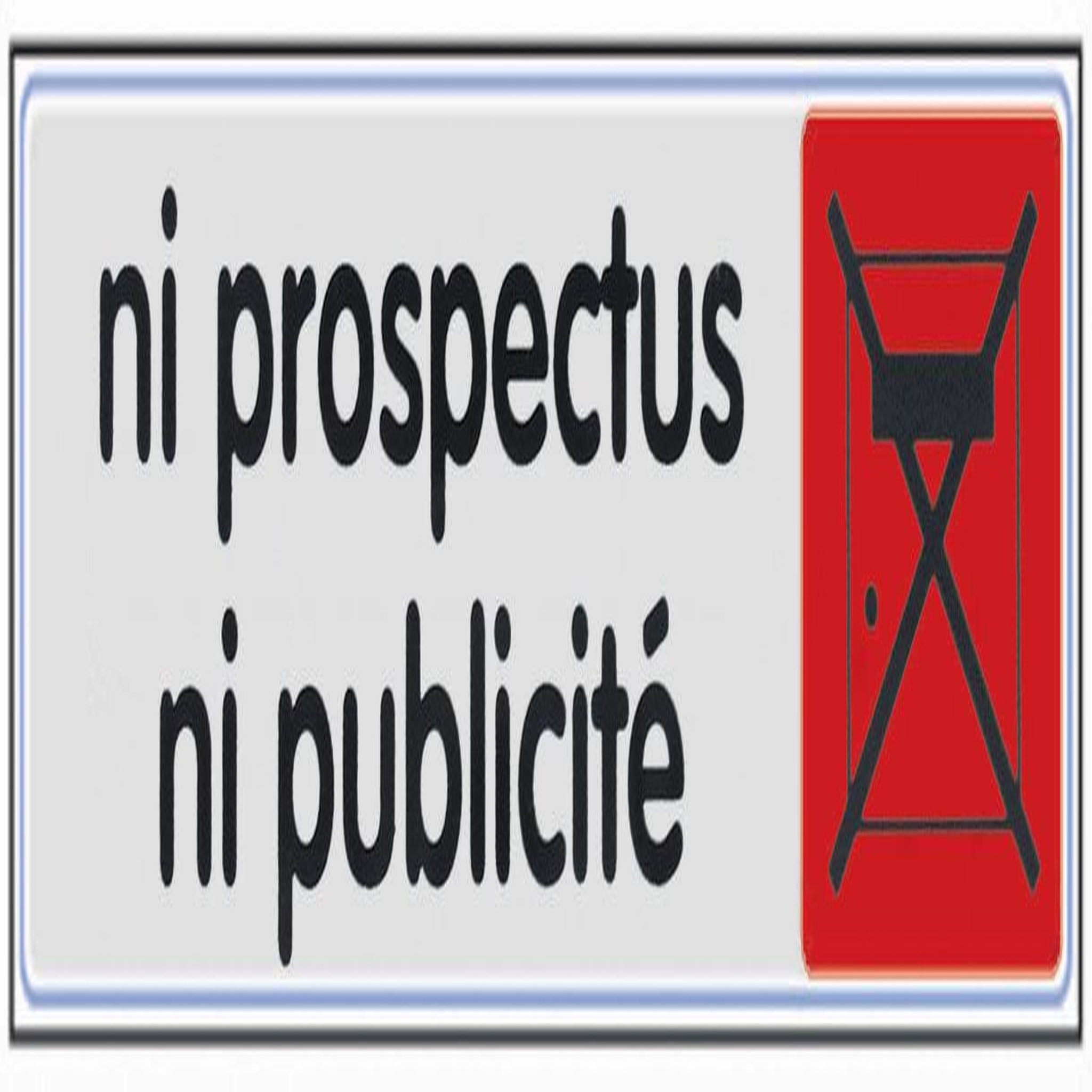 NOVAP Plaque ni prospectus ni pub en plastique
