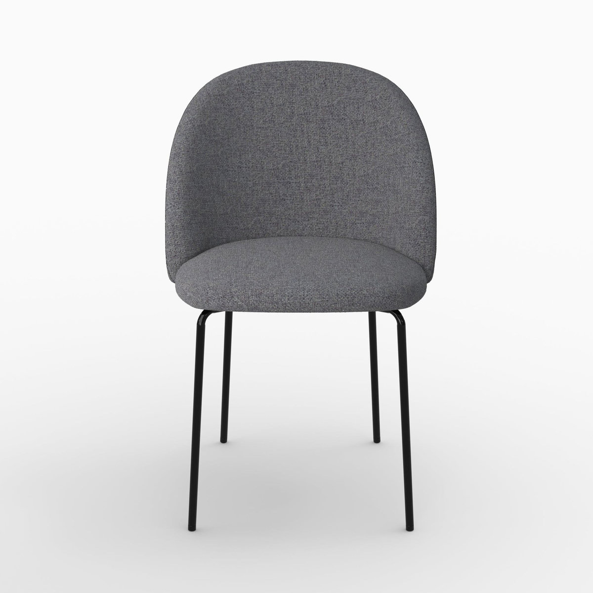 Rendez vous déco Lot de 2 chaises en tissu chiné gris foncé - Karl