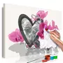 Paris Prix Tableau à Peindre Soi-Même  Anges Coeur & Orchidée Rose  40x60cm