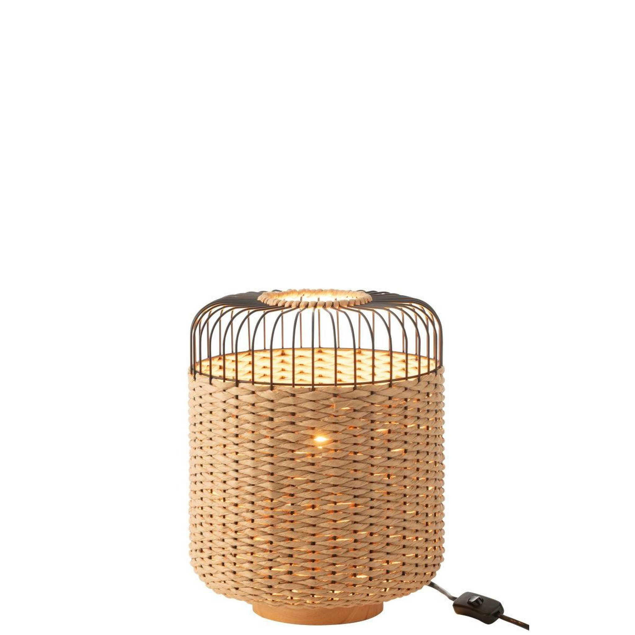 Voir la diapositive 2 : J-LINE Lampe à poser en métal  eldon  34cm naturel