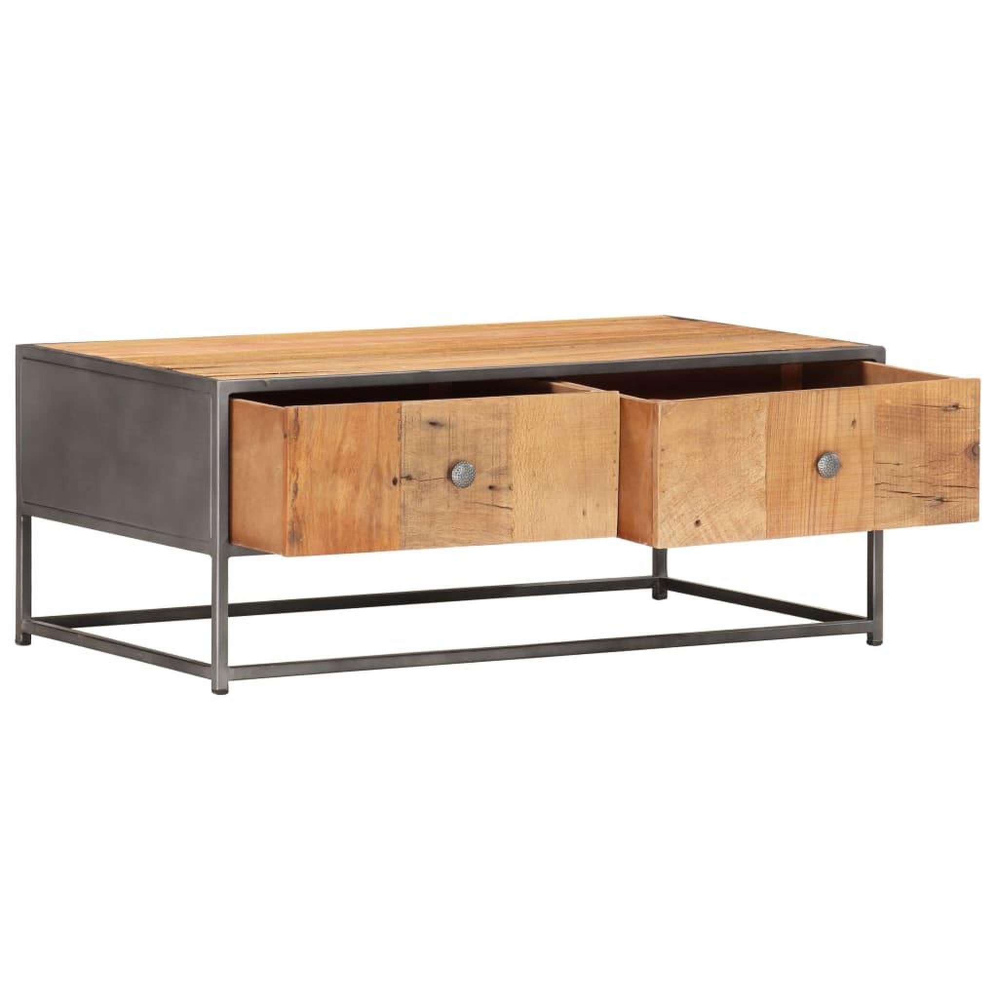 Voir la diapositive 2 : VIDAXL Table basse 90 x 50 x 35 cm bois de recuperation massif