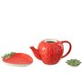 Voir la diapositive 2 : Paris Prix Théière Avec Plateau  Fraise  21cm Rouge