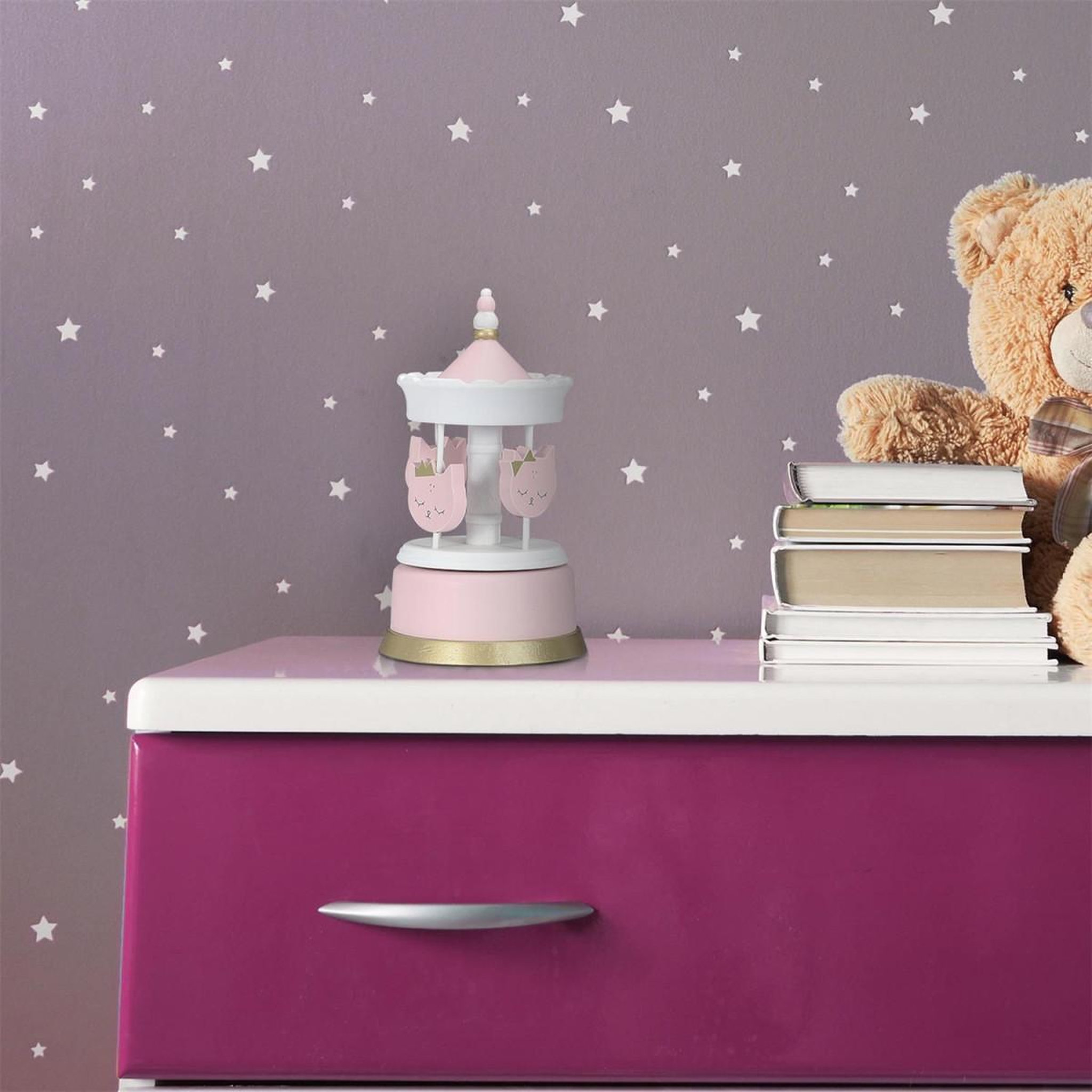 Voir la diapositive 5 : HOME DECO KIDS Carrousel musical  enfant fille  20cm rose