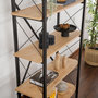 Voir la diapositive 4 : CONCEPT USINE Etagère moderne 5 espaces de rangement bois et métal 180cm ELYSIAN