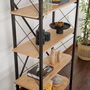 Voir la diapositive 4 : CONCEPT USINE ELYSIAN -Etagère moderne 5 espaces de rangement bois et métal 180cm ELYSIAN