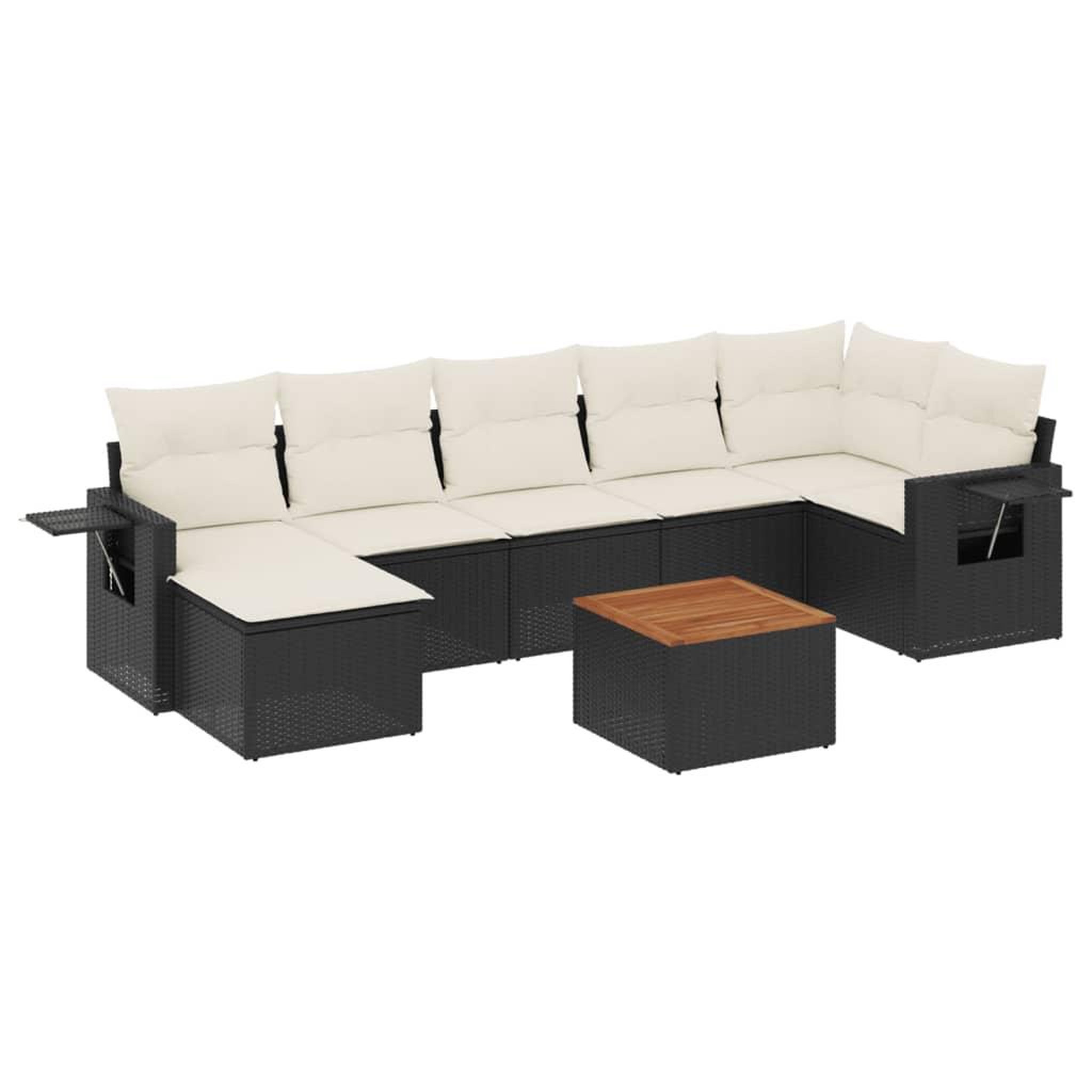 Voir la diapositive 2 : VIDAXL Salon de jardin 8 pcs avec coussins noir resine tressee