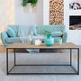 Voir la diapositive 2 : ID MARKET Table basse rectangulaire DETROIT 113 cm design industriel bois et métal