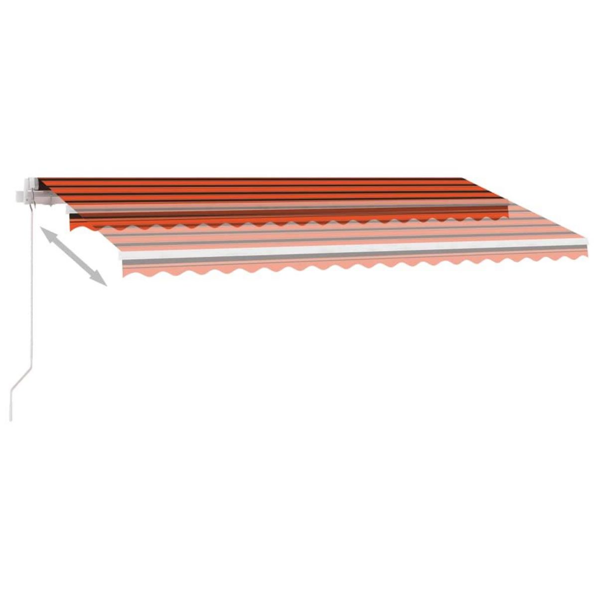 VIDAXL Auvent manuel retractable avec LED 400x300 cm Orange et marron