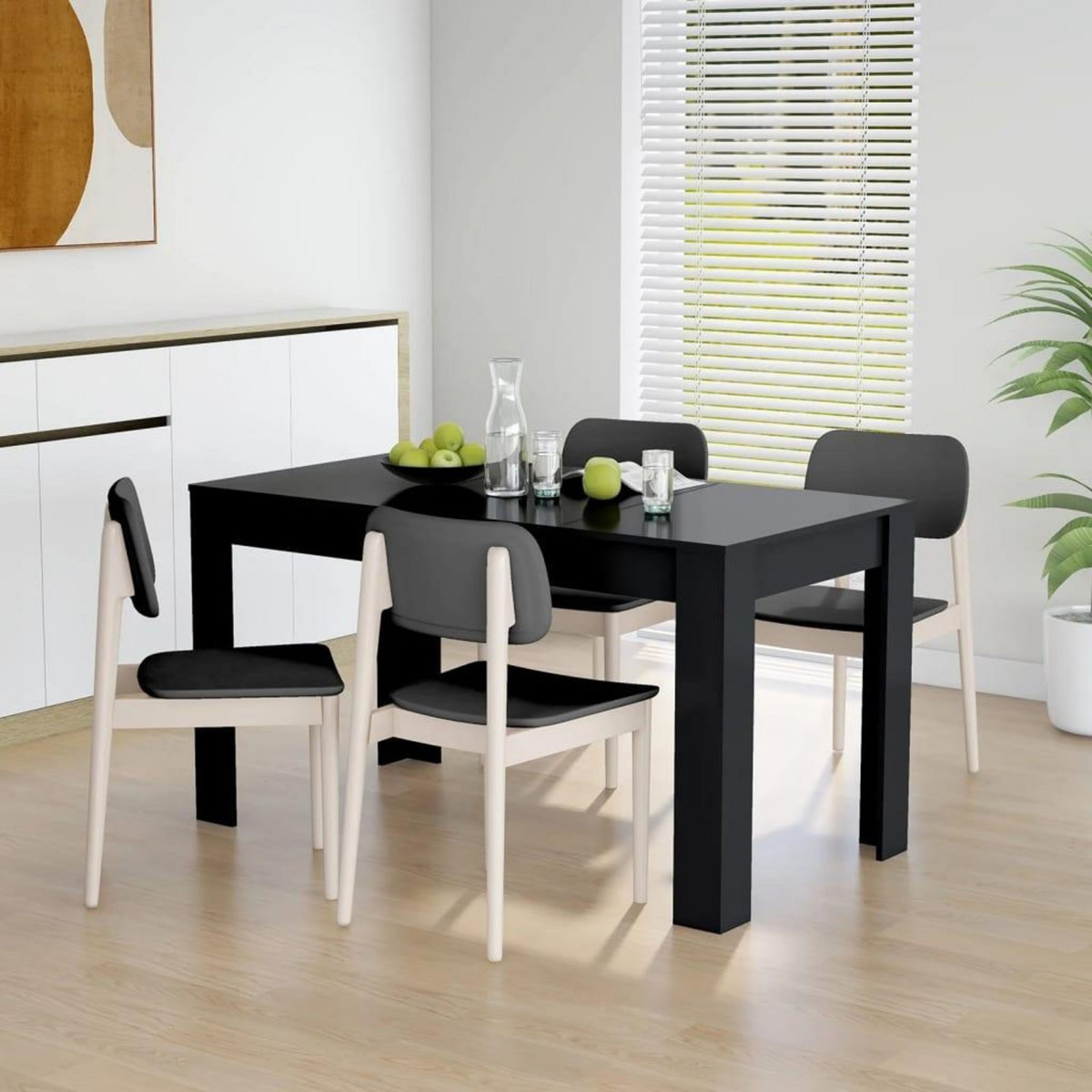 VIDAXL Table de salle a manger Noir 140x74,5x76 cm Agglomere