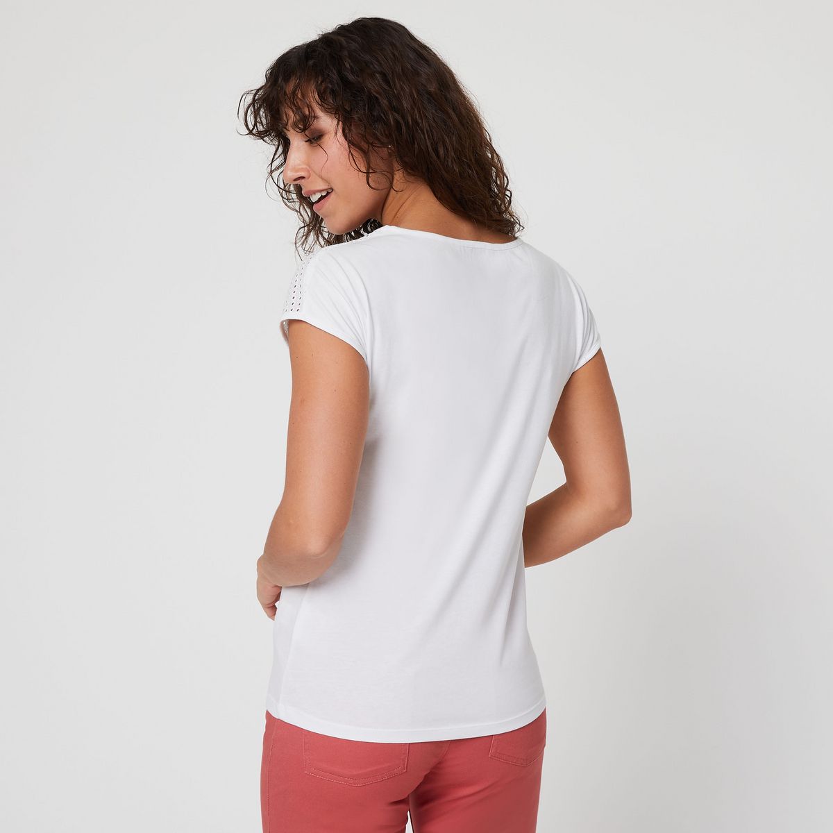 IN EXTENSO T-shirt manches courtes blanc macrame femme