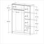 Voir la diapositive 4 : Armoire de chambre adulte 3 portes 1 miroir central L139cm ARIZONA