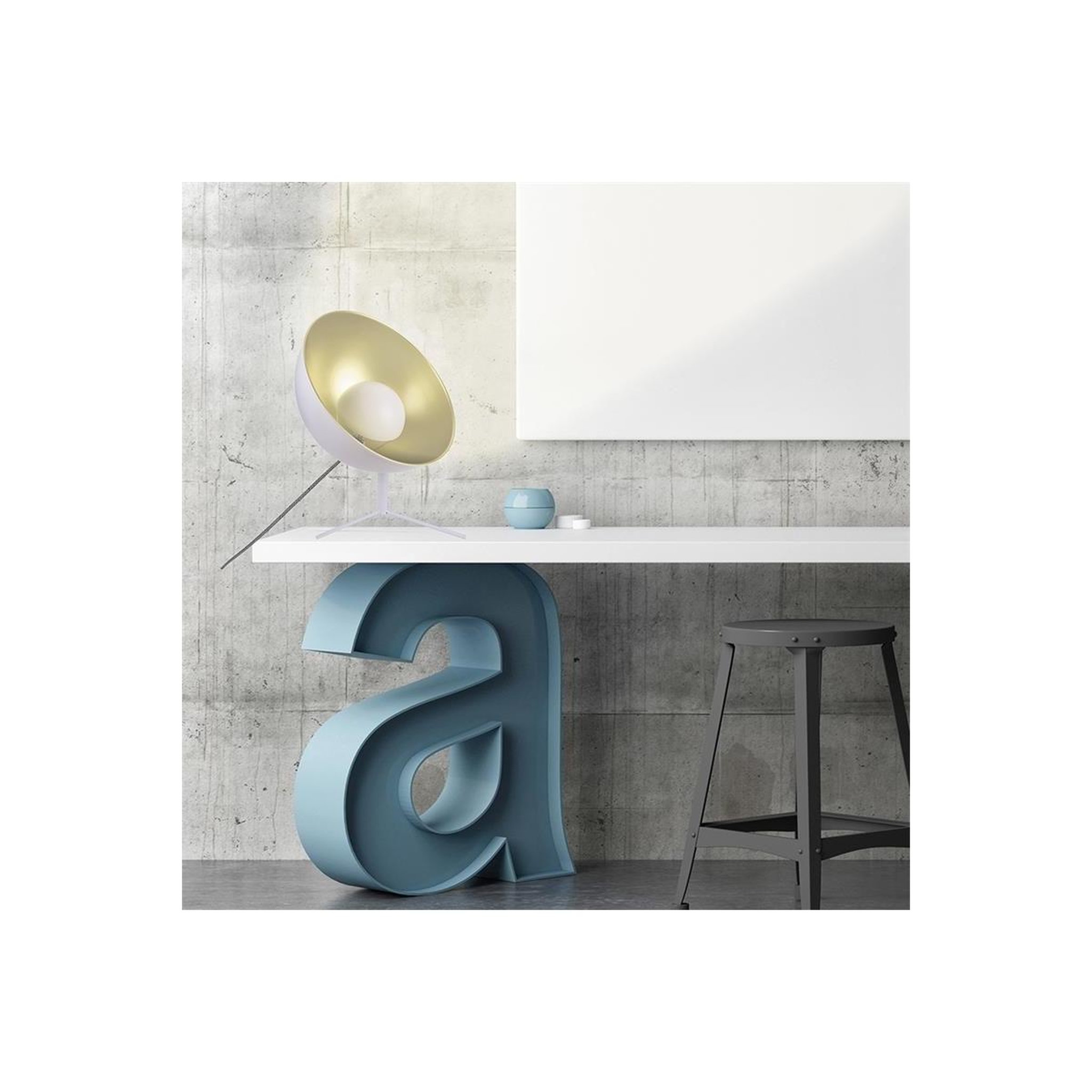 Voir la diapositive 5 : The Home Deco Factory Lampe à poser design  cinéma  45cm blanc
