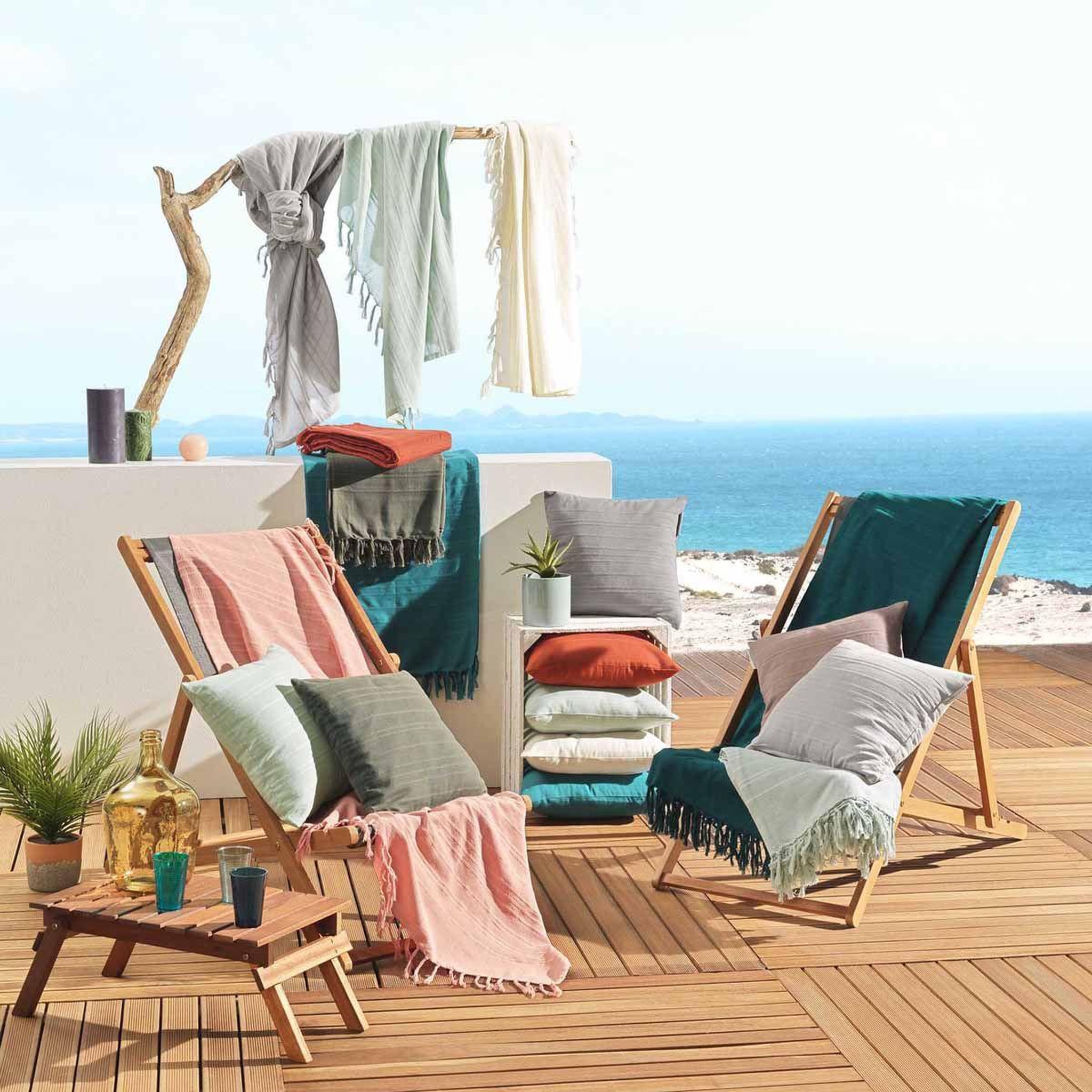 Voir la diapositive 2 : Douceur d'Intérieur Housse de coussin  lilia  40x40cm pêche