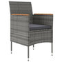 Voir la diapositive 3 : VIDAXL Ensemble a manger de jardin et coussins 3 pcs Gris et noir