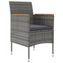 Voir la diapositive 3 : VIDAXL Ensemble a manger de jardin et coussins 3 pcs Gris et noir