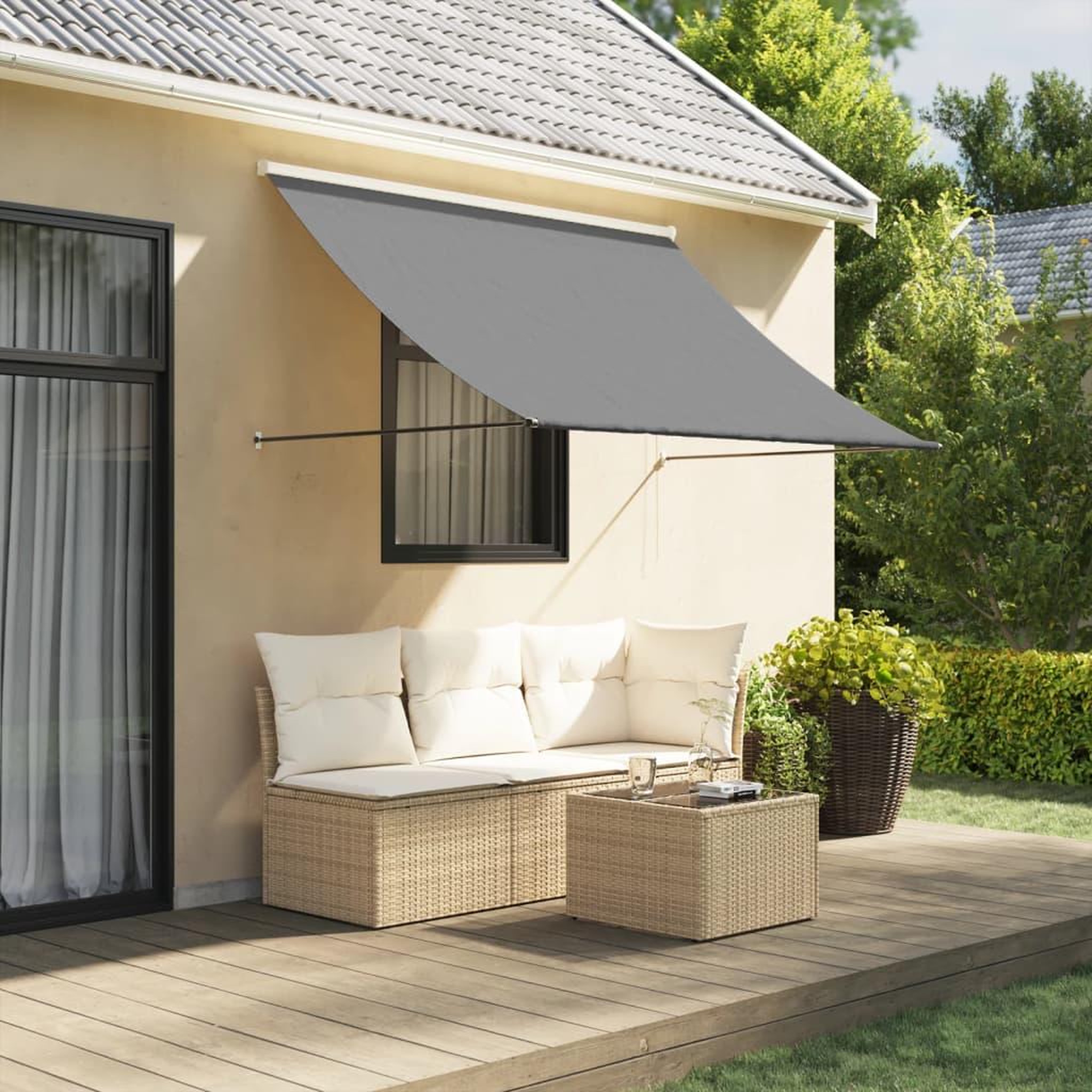 VIDAXL Auvent retractable anthracite 200x150 m tissu et acier
