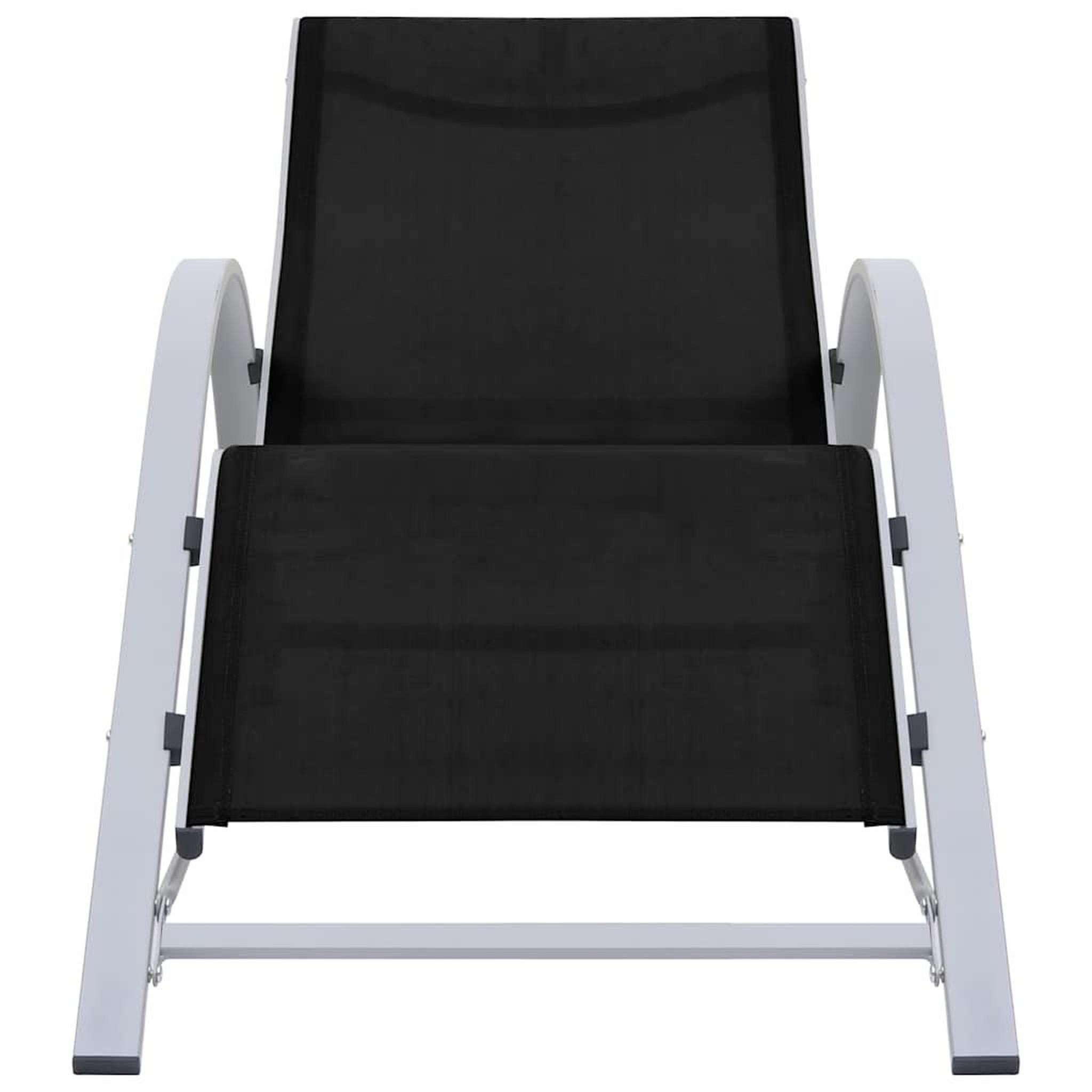 Voir la diapositive 5 : VIDAXL Chaises longues lot de 2 avec table aluminium noir