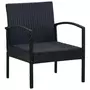 VIDAXL Chaise de jardin avec coussin Resine tressee Noir