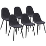 Voir la diapositive 1 : ID MARKET Lot de 6 chaises DALI en velours gris foncé pour salle à manger