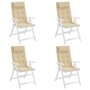 Voir la diapositive 4 : VIDAXL Coussins de chaise a dossier haut lot de 4 beige tissu oxford
