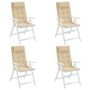 Voir la diapositive 4 : VIDAXL Coussins de chaise a dossier haut lot de 4 beige tissu oxford