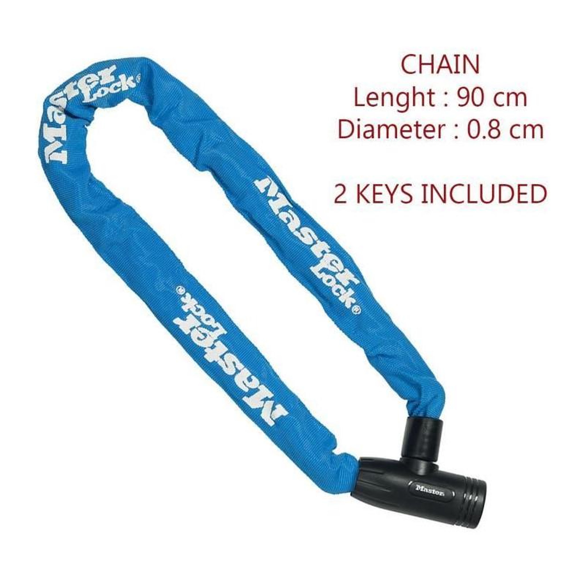 Voir la diapositive 3 : Master lock MASTER LOCK Chaîne Antivol Vélo [Clé] [90 cm Chaîne] [Bleu] 8391EURDPROCOLB