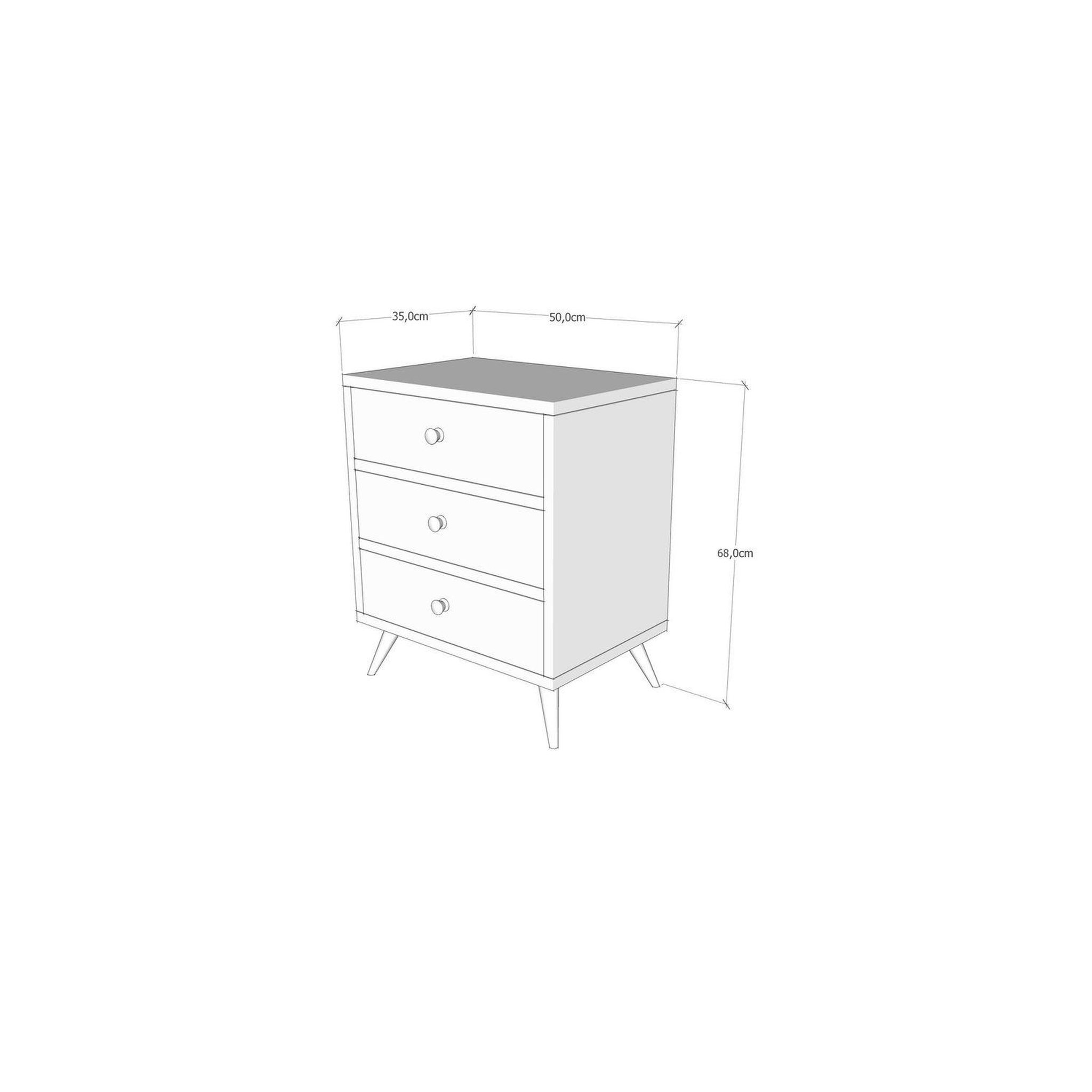 Voir la diapositive 3 : TOILINUX Commode liza - blanc et marron