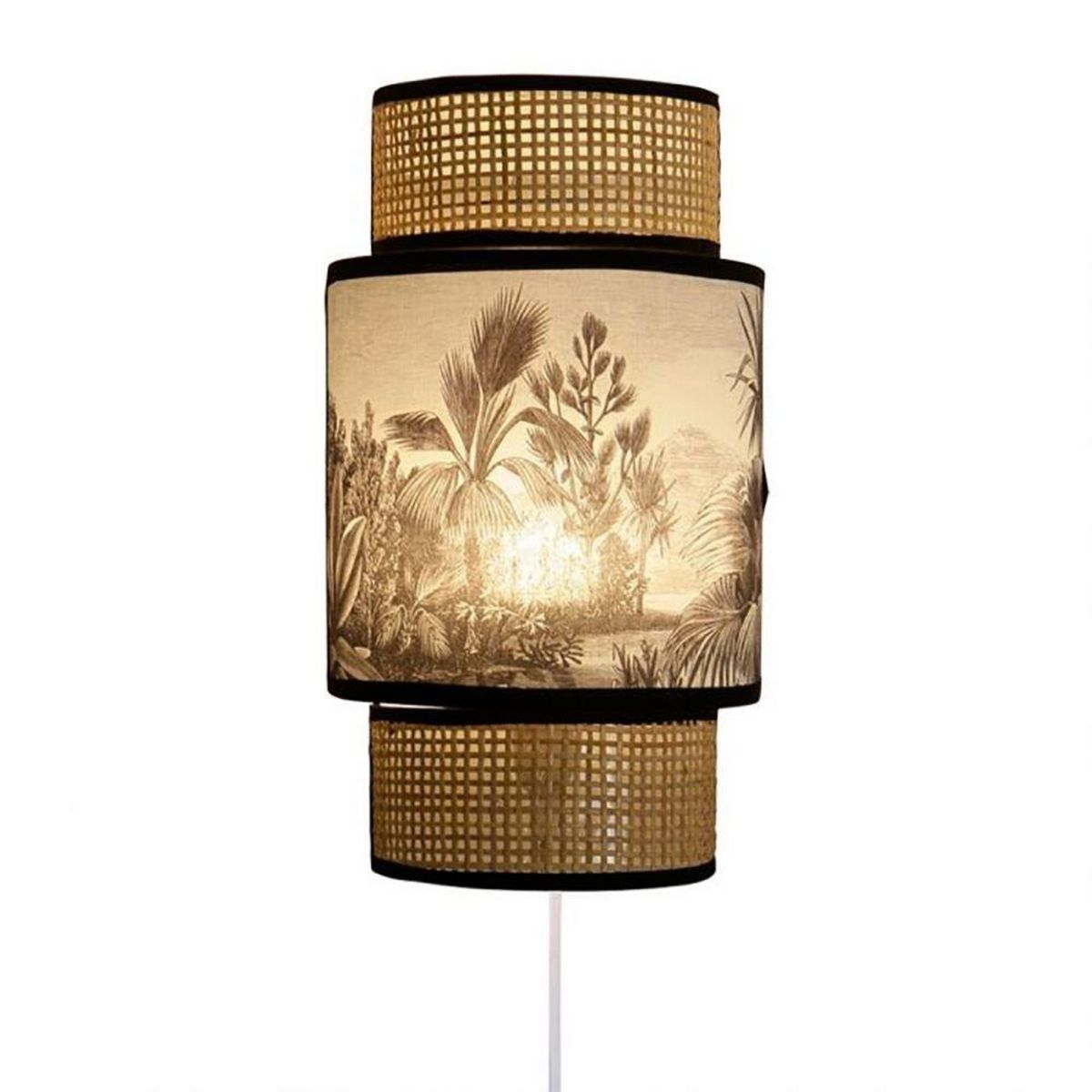 OSTARIA Applique incurvée rotin tissu Ombrage