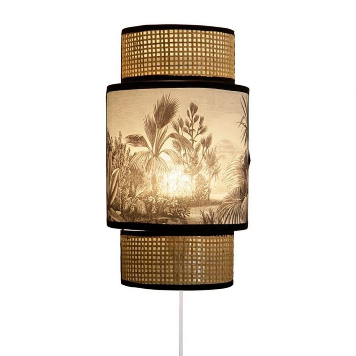 OSTARIA Applique incurvée rotin tissu Ombrage