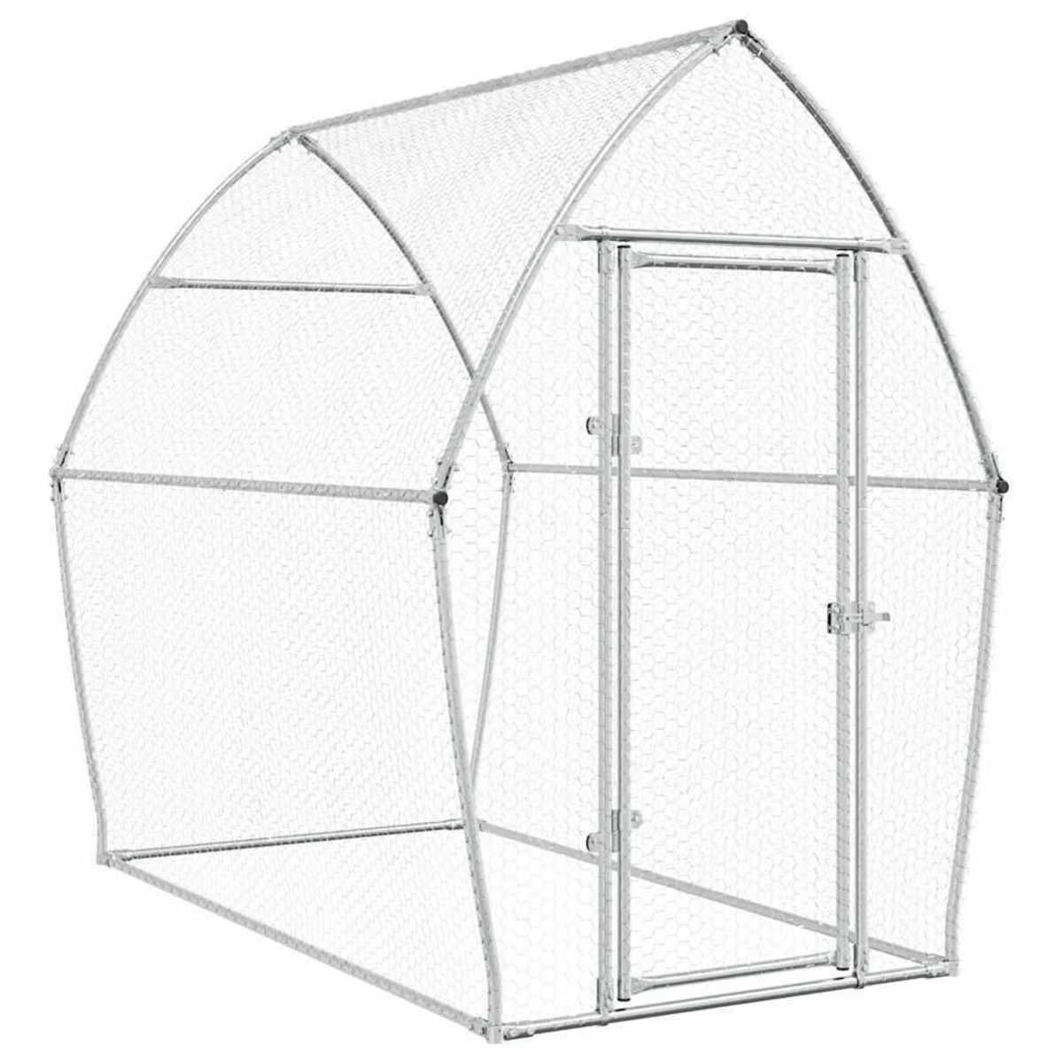 VIDAXL Cage pour poules argente 200x105x182 cm acier galvanise