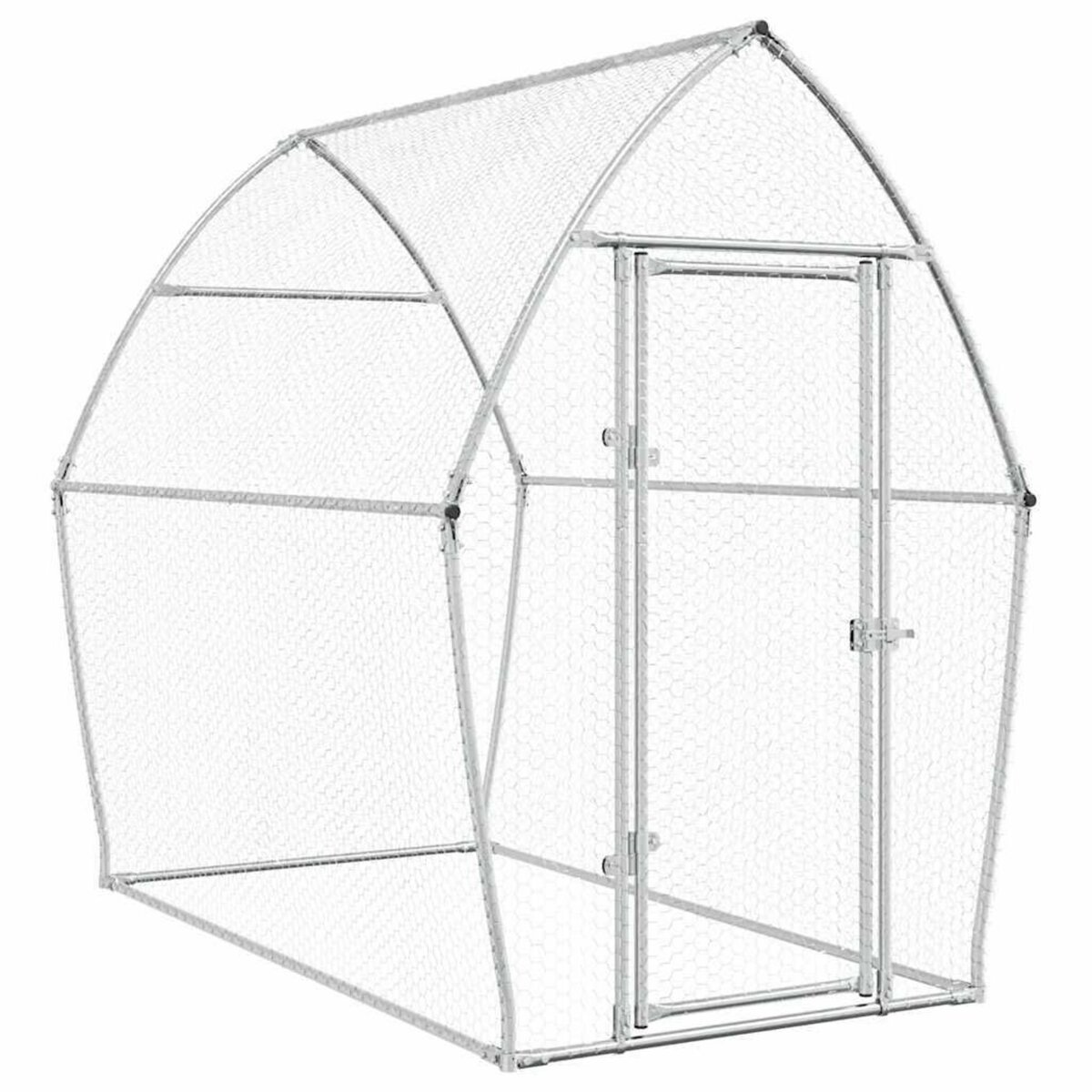 VIDAXL Cage pour poules argente 200x105x182 cm acier galvanise