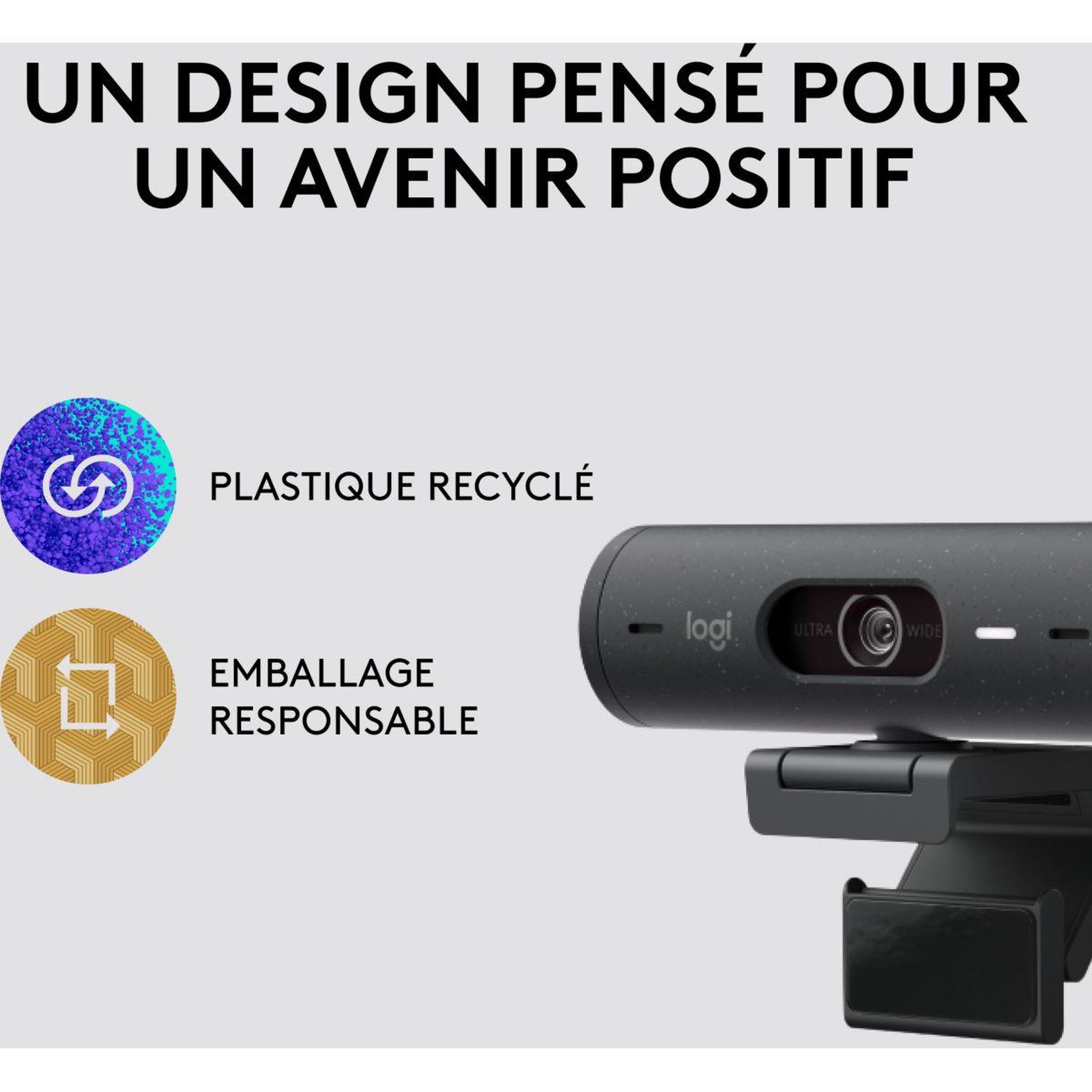 Voir la diapositive 5 : Logitech Webcam Brio 500 HD Graphite