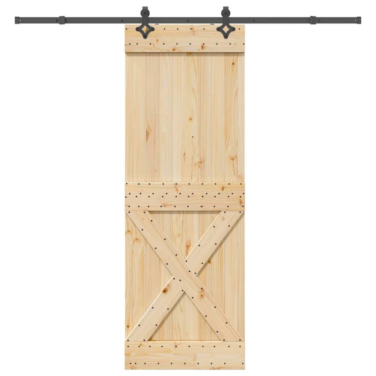VIDAXL Porte coulissante et kit de quincaillerie 80x210 cm pin massif