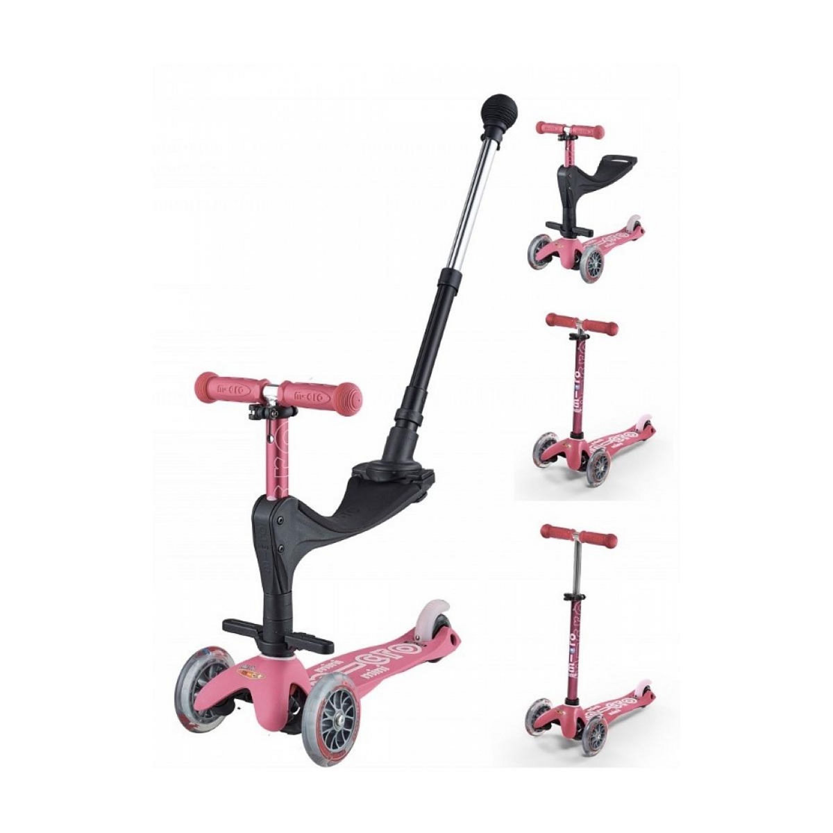 Micro Trottinette Mini  3 en 1 Deluxe Plus Rose