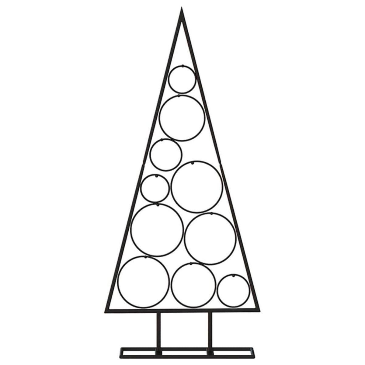VIDAXL Arbre de Noël en metal pour decoration noir 90 cm