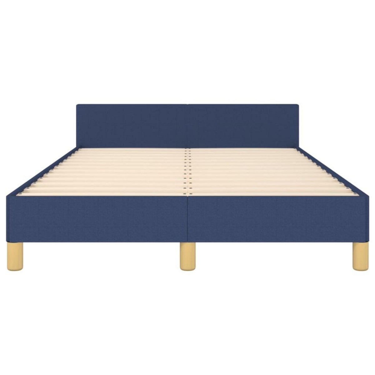 VIDAXL Cadre de lit avec tete de lit sans matelas bleu 120x200cm tissu